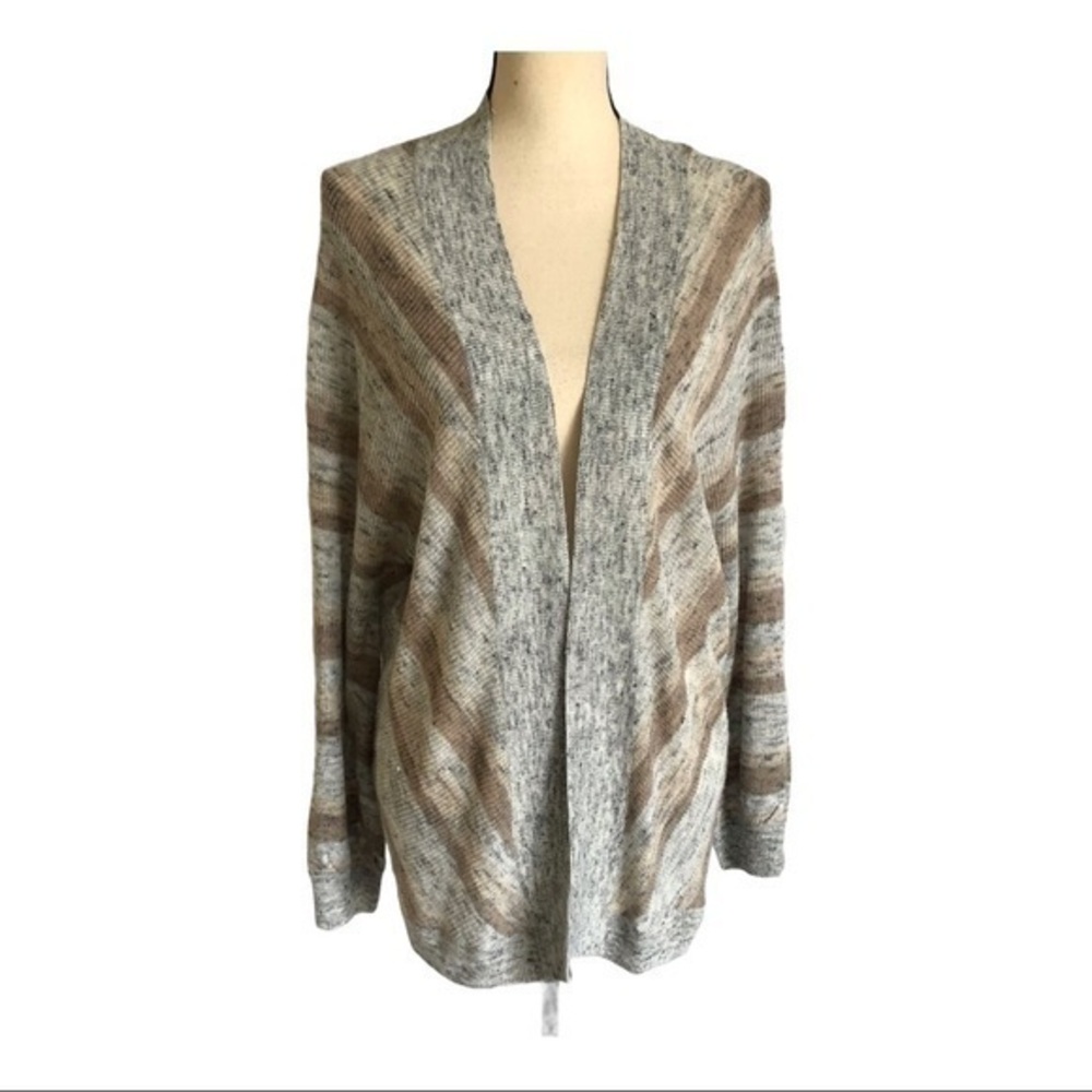 Hinge Stripe Lightweight Open Knit Cardigan Size S